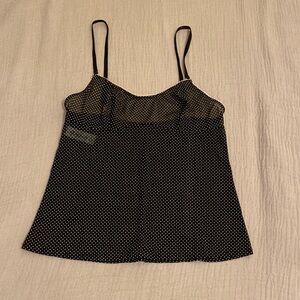 ELLE MACPHERSON INTIMIDATES Black and White Polka Dot Cami Top. Size SML